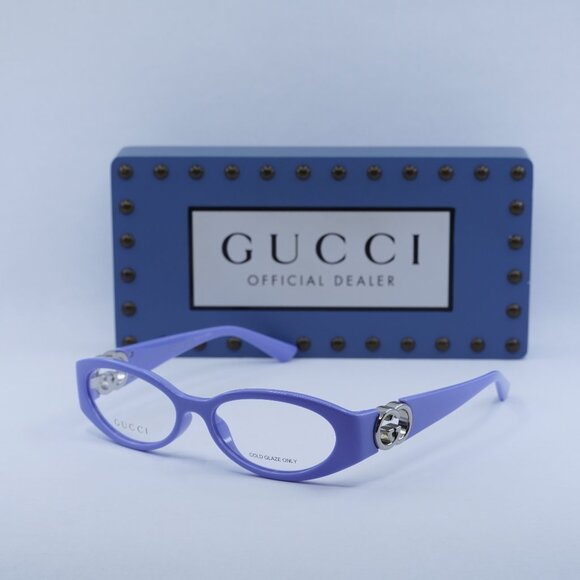 Final Price! Gucci GG1693O 003 Violet with Silver Eyeglasses - Picture 1 of 11